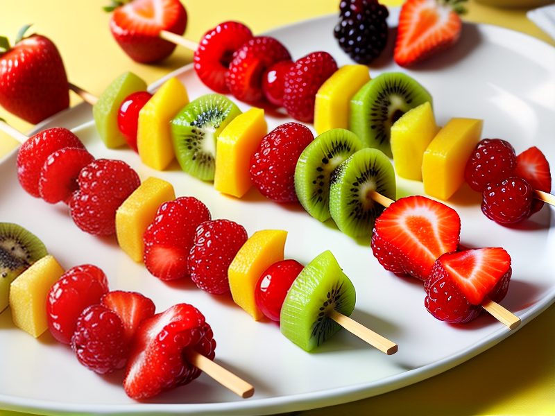 Lets learn to make a healthy dessert - Fruit salad / Fruit kebabs